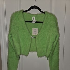 Fabletics Bright Green Fuzzy Sweater